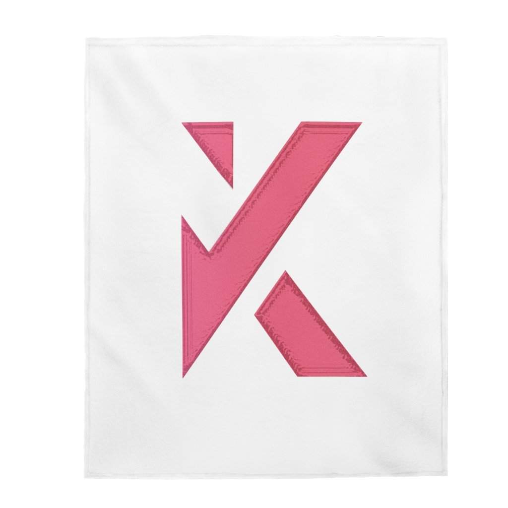 Pink “K” Plush Blanket-Printify-All Over Print,AOP,Bed,Bedding,Blankets,Holiday Picks,Home & Living,Sublimation