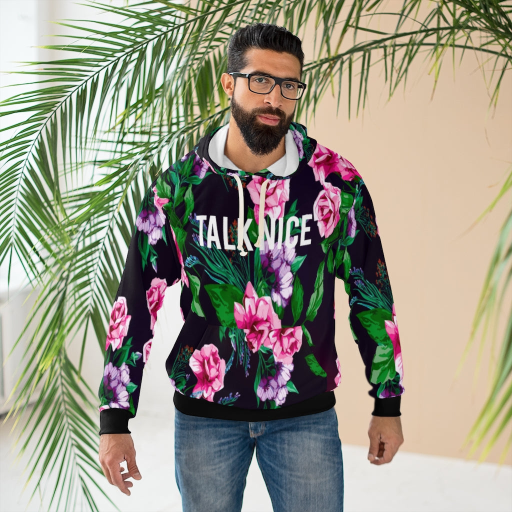 "Talk Nice" Floral Hoodie