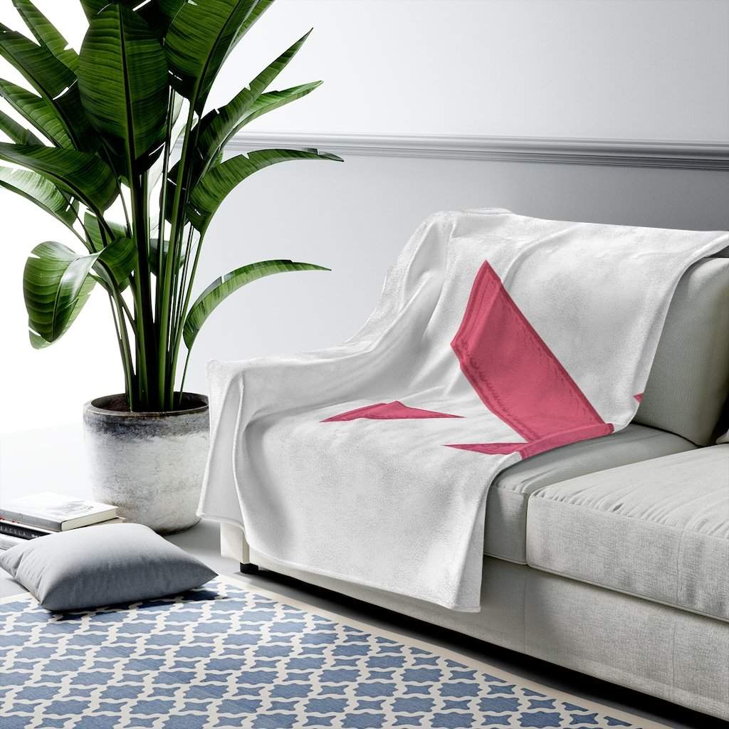 Pink “K” Plush Blanket-Printify-All Over Print,AOP,Bed,Bedding,Blankets,Holiday Picks,Home & Living,Sublimation