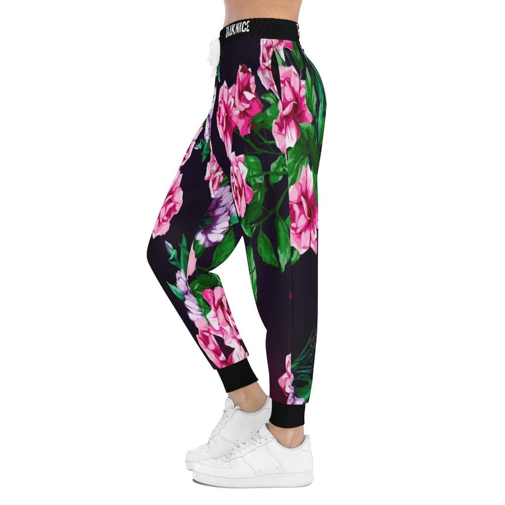 "Talk Nice" Floral Joggers-Printify-All Over Print,AOP,AOP Clothing,Bottoms,Joggers,Men's Bottoms,Men's Clothing,Sports,Sportswear,trousers,Women's Clothing