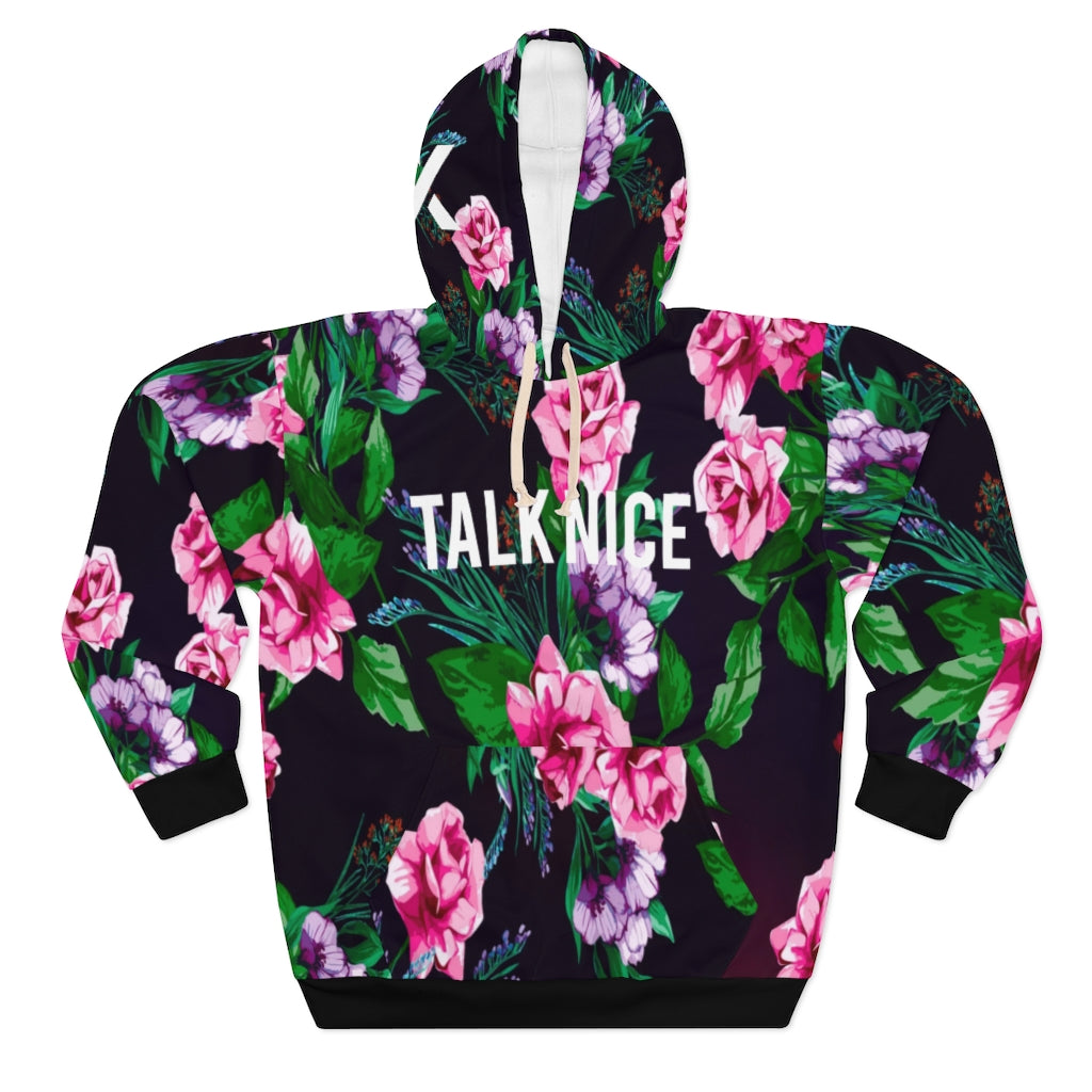 "Talk Nice" Floral Hoodie