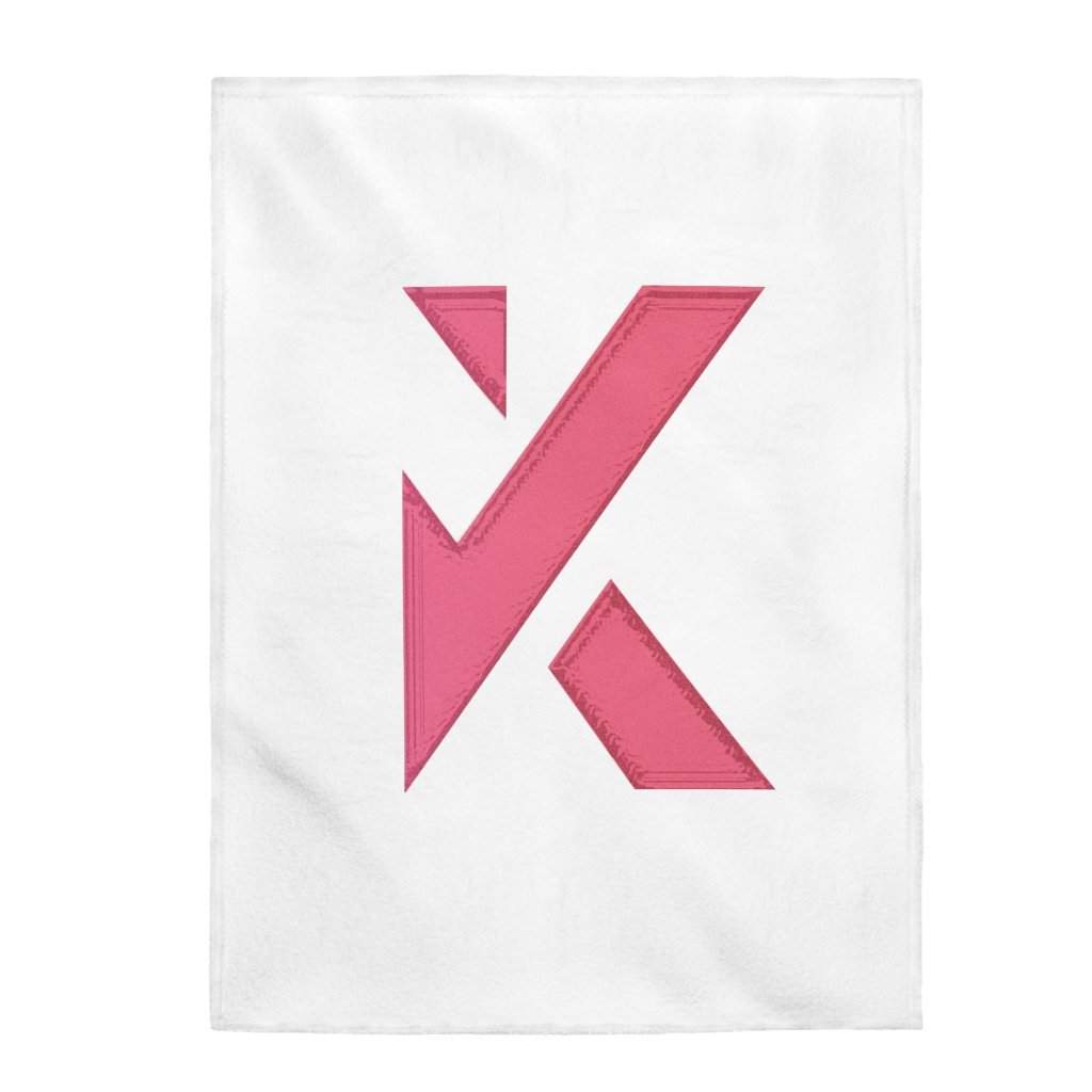 Pink “K” Plush Blanket-Printify-All Over Print,AOP,Bed,Bedding,Blankets,Holiday Picks,Home & Living,Sublimation