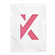 Pink “K” Plush Blanket-Printify-All Over Print,AOP,Bed,Bedding,Blankets,Holiday Picks,Home & Living,Sublimation